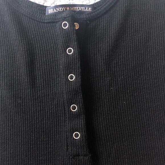 Brandy Melville Black Tank with Silver Buttons - Picture 2 of 2